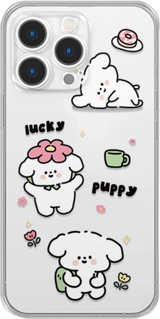 귀여운 강아지 세 마리 캐릭터 아이폰 갤럭시 폰케이스