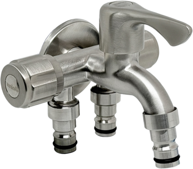 SUS304 스텐 카프링 세갈래꼭지 세탁기 수도꼭지 ye2*62923Ra, 1개