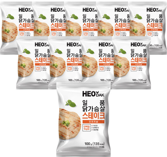 허닭 일품 닭가슴살 스테이크 오리지날 100g, 10개