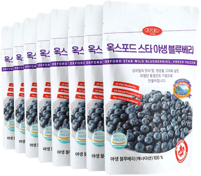 [일반 블루베리보다 높은 고성분] 캐나다100% 옥스포드 야생블루베리 동결건조 과일칩, 30g, 8개