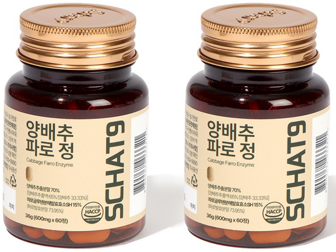 양배추 파로정 매스틱 품은 캐비지 환 60정, 2개