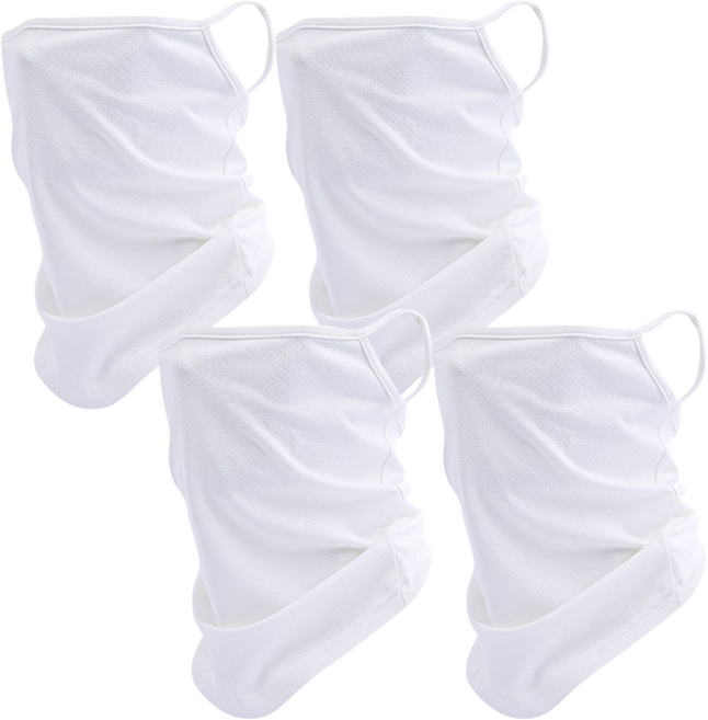 [초경량 쿨링 입체핏 김서림 방지] UPF50+ 완벽차단 자외선 차단 마스크, 화이트 4개, 1세트