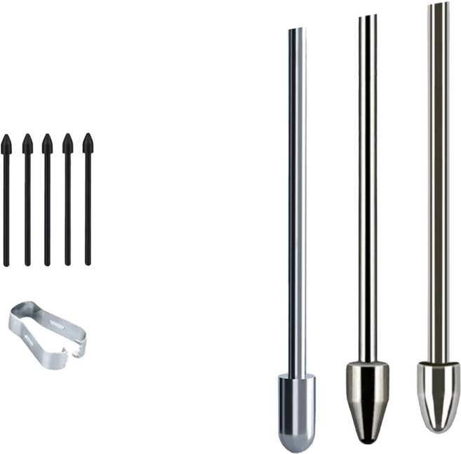 니나 갤럭시탭 S펜 메탈 펜촉 반영구 S10 S9 S8 S7 플러스 FE 울트라 S6 라이트 lite 호환, 1세트, 블랙+메탈실버