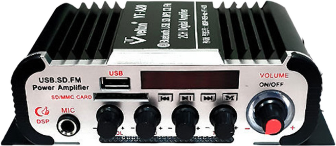 앰프 차랑용 파워미니앰프 업소용/자동차/매장용 40w 라디오+USB재생+SD카드 VT-A20, VT-A20 / 시거잭형, 1개