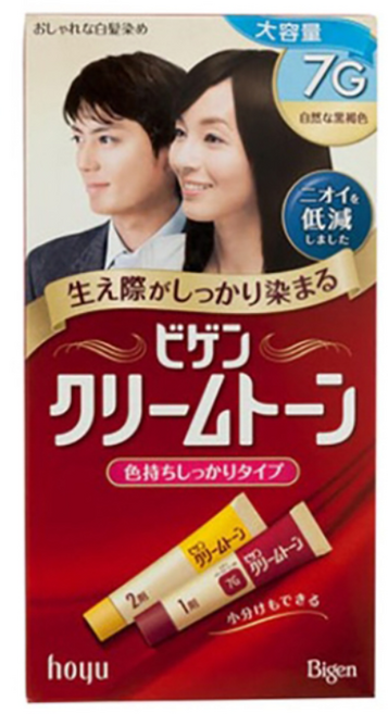 동아제약 비겐 크림톤 염색약(새치전용) 염모제, 자연흑갈색7G, 2개