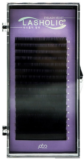 래쉬홀릭 소프트 네츄럴 벨벳래쉬 16줄 JC컬(R) 0.15, 1개, 8mm