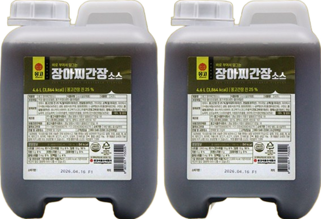몽고식품 장아찌 간장 소스, 4.6L, 2개
