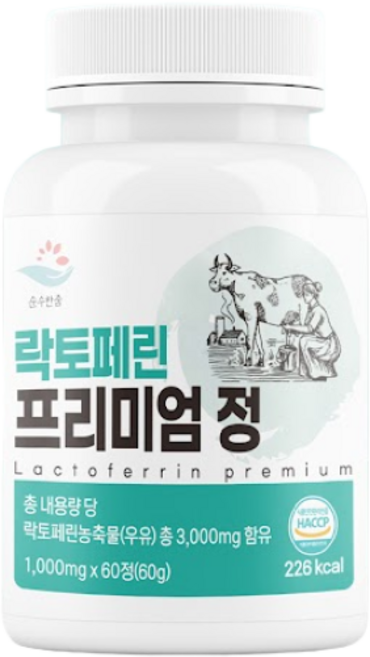 순수한줌 락토페린 프리미엄 정 60g, 2개, 60정