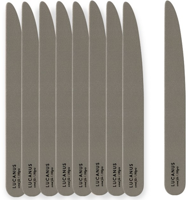루카너스 어텀 풀컬러 오래가는 국산 양면 네일파일 180그릿, 10개, 카키그레이