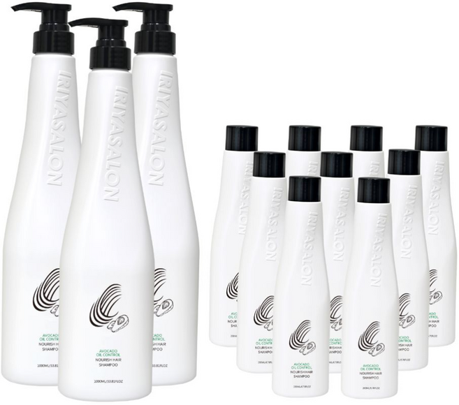 IRAYASALON 酪梨油控油養髮洗髮精 1000ML+200ML+200ML(買一送二), 3件, 1L