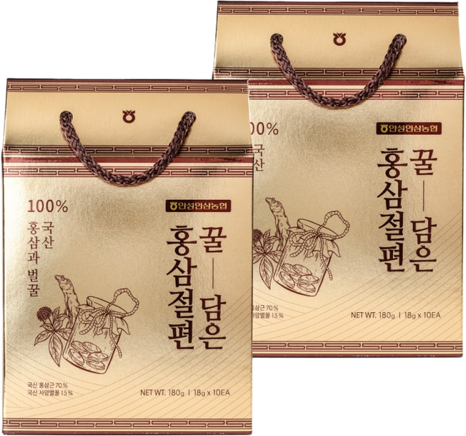 [안성인삼농협] 국산 꿀담은 홍삼절편, 20개, 18g