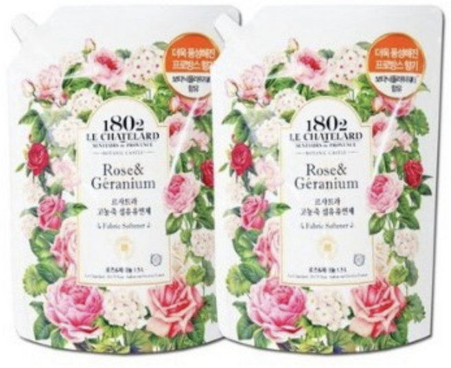 르샤트라 보타닉 로즈 제라늄 고농축섬유유연제 리필 1.5L, 1개