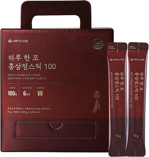 [서울약사신협] 대용량 하루 한 포 홍삼정스틱100, 100정, 1개