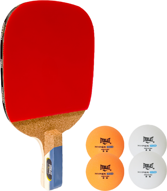에버라스트 V 1.8 펜홀더 탁구라켓 + 2성 탁구공 4개 세트상품, 1개, V 1.8 펜홀더 탁구라켓+탁구공 4개