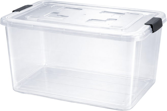 나코 플라스틱 바퀴달린 리빙박스 대용량 특대형 무색, 1개, 투명