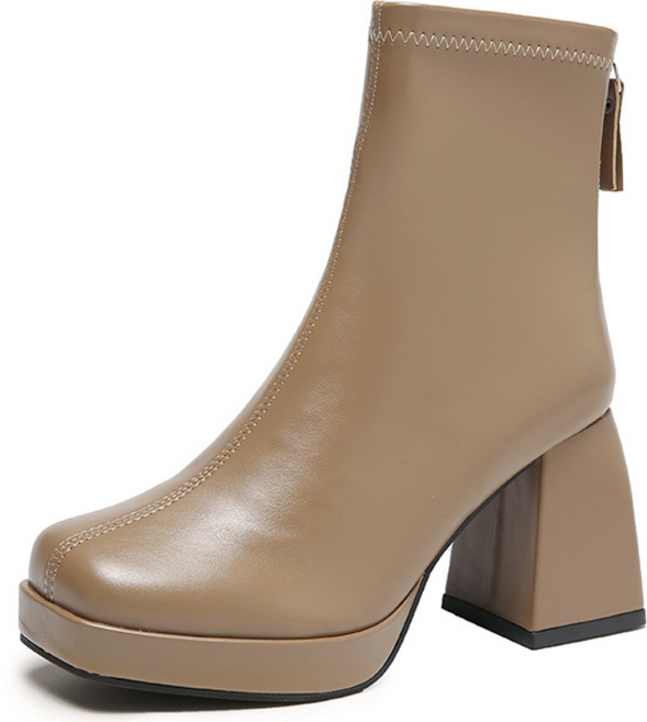 미니라임 가보시 삭스 사각코 스판 미들힐 앵글부츠