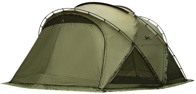 TOMOUNT 투마운트 문리버 쉘터G PLUS 터널 돔 텐트 확목난로 사용가능, 텐트 본체 그린