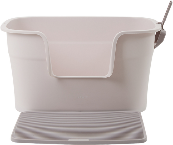 펫토리아 한큐뚝딱 스퀘어 평판형 고양이 화장실, 코코아 베이지, 1개