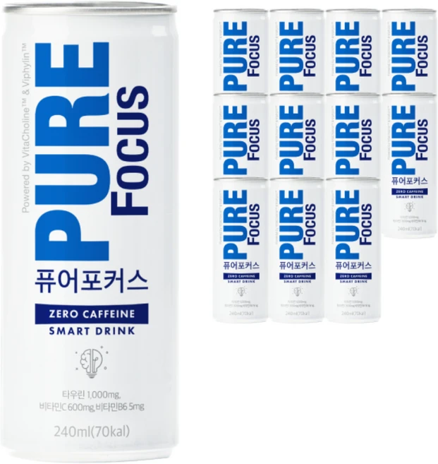서울대밥스누 퓨어포커스 디카페인 에너지 드링크 에너지음료, 240ml, 12개 - 쿠팡