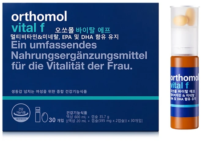 [유통기한 2027년 06월까지] 오쏘몰 여성 바이탈 에프 F 30일분 [동아제약정식수입품] 쇼핑백포함+정제형(540mg x 2캡슐)] x30개입, 30세트, 21.19ml - 쿠팡
