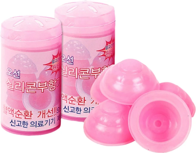 탑건강 오선 수동식 실리콘 부항기 6.5cm 5p + 5cm 2p + 케이스, 1세트 - 쿠팡