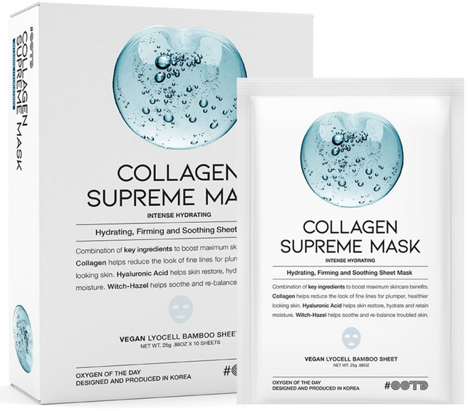 [탄력] #오오티디뷰티 저자극 리프팅 콜라겐 슈프림 마스크팩 (10매입), 1개, 10개입
