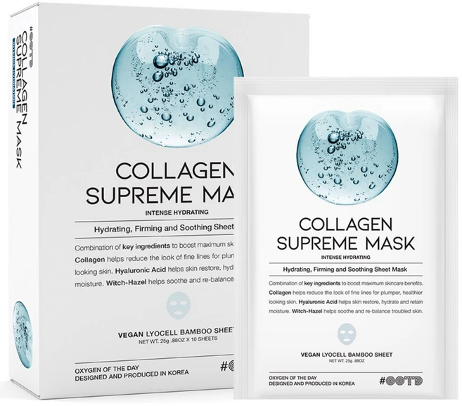 [탄력] #오오티디뷰티 저자극 리프팅 콜라겐 슈프림 마스크팩 (10매입), 1개, 10개입 - 쿠팡