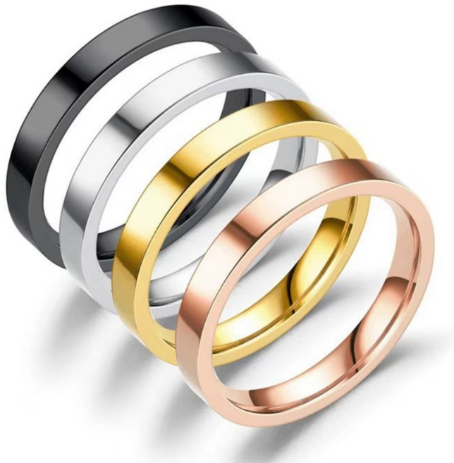상류 지역 불퇴색 티타늄 2mm3mm반지 여인 남성 골드 광택 커플링