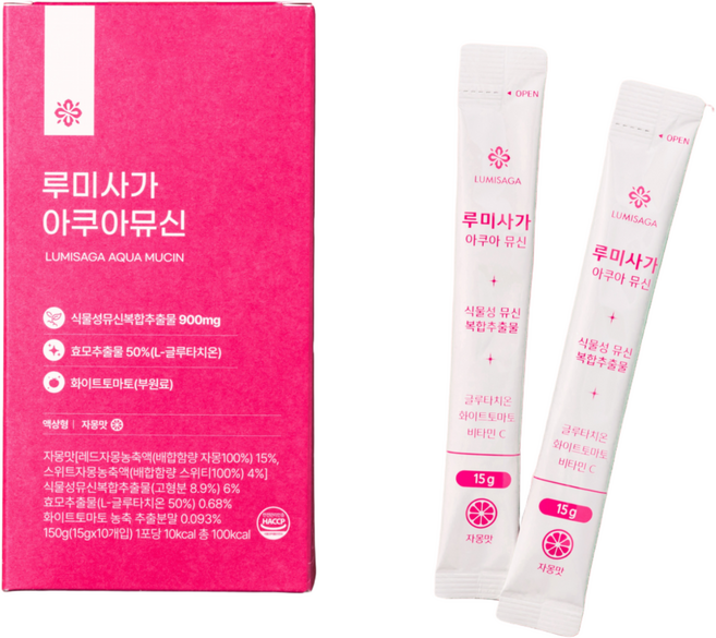 루미사가 식물성 뮤신 액상형 글루타치온 아쿠아뮤신, 4박스, 150g