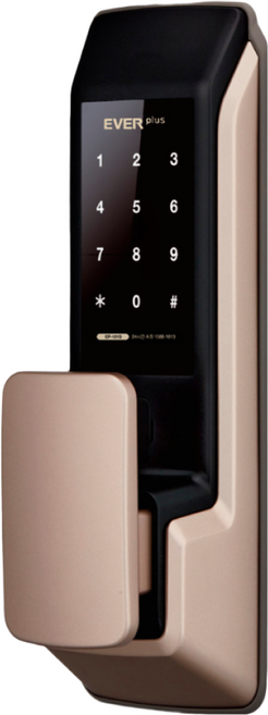 에버넷 무타공 푸시풀 도어락 에버플러스 EP-101 골드 고객직접설치 (번호전용 카드 지문), 1. EP-101N 골드(번호전용)