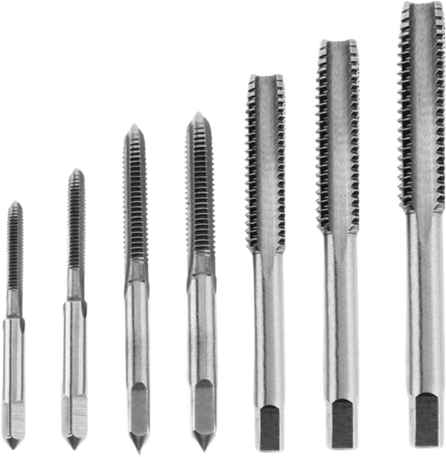 tinduo 탭핑비트 탄소강 탭드릴비트 금형강 철 주철 합금강등 M3 M4 M5 M6 M8 M10 M12 7종입 세트, 1세트