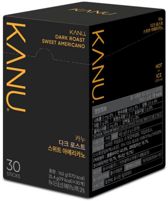 카누 다크 로스트 스위트 아메리카노 5.4g x 30T, 1개, 30개입