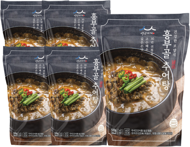 추천 고함량 미꾸라지 국내산 % 보양식 남원 흥부골 추어탕 맛집, 5개, 500g