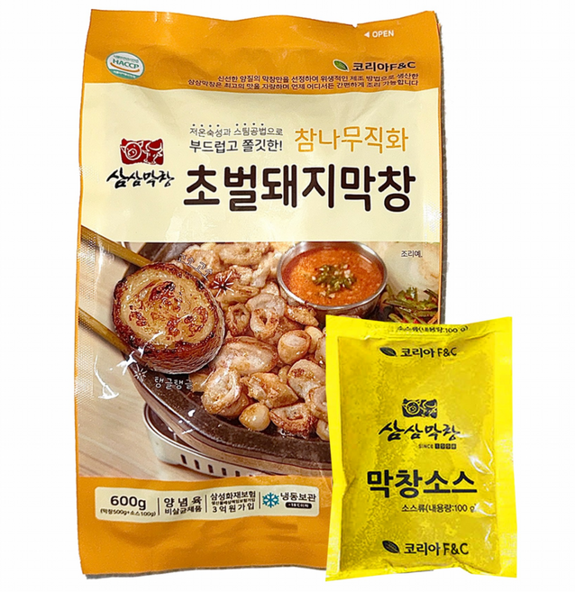 삼삼막창 참나무초벌막창500g+소스100g (600g패키지) 캠핑 밀키트, 600g, 4개