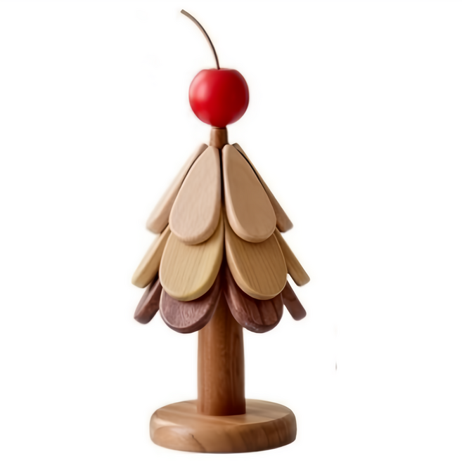 JMSU 원목 크리스마스 트리 내열 냄비 받침 컵 받침, 1세트, 사과