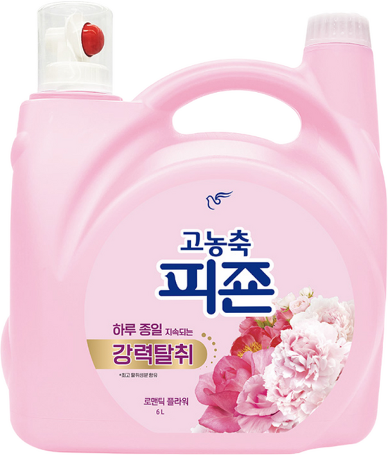 피죤 고농축 강력탈취 오리지널 섬유유연제 로맨틱 플라워향 본품, 6L, 1개