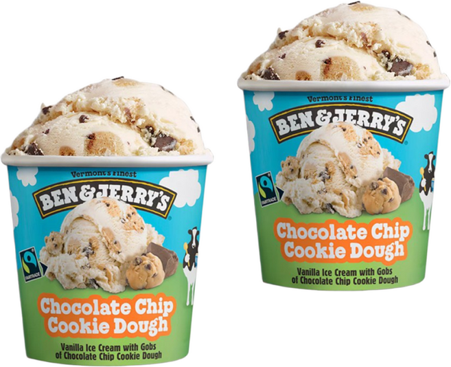 벤앤제리스 초콜릿 칩 쿠키 도우 473ml 아이스크림 파인트 바닐라 초코 쿠키 프리미엄 수입, 2개