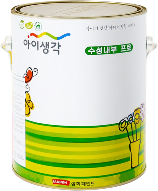 삼화 벽지 수성 벽 셀프 친환경 실크벽지 벽지 방문 가구 몰딩 아이생각 수성내부프로, 위스퍼, 4L, 1개