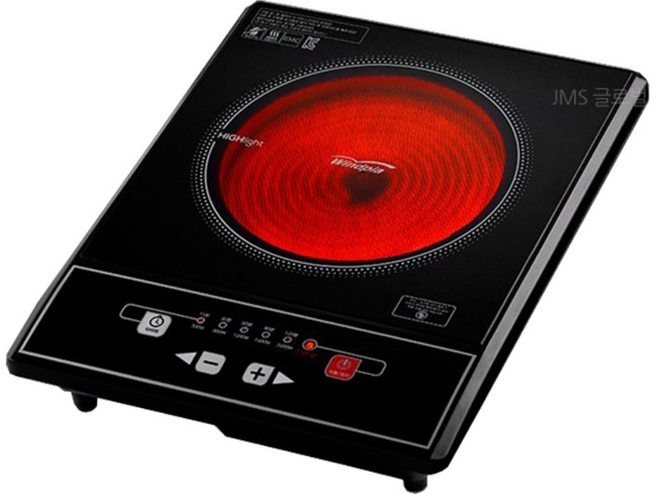 쓰임새많은 순간발열 하이라이트 1구/전기레인지 전기렌지/가정용 캠핑 원룸 휴대용 인덕션, 단품