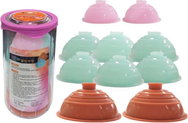 NEW 웰빙부항 실리콘 부항기(소+중+대 혼합), 1개