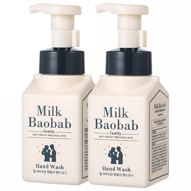 밀크바오밥 패밀리 핸드워시, 상큼한 오렌지껍질향, 300ml, 2개