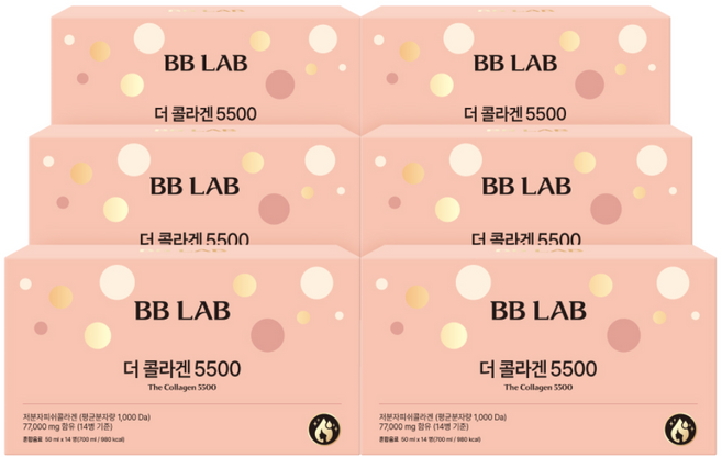 [무료배송/오늘출발] 비비랩 더 콜라겐 5500 고함량 어린콜라겐 마시는 액상 저분자 펩타이드 BBLAB, 6박스, 14회분