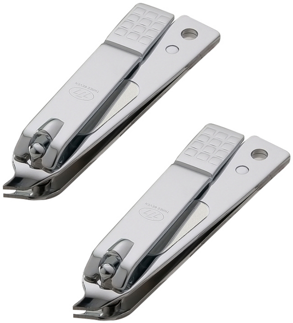 쓰리세븐 777 대형 큐티클트리머 CT-121ZLC 발톱 깍이 큐티클 제거 사이드 깍이 손톱깍기 손톱정리기, 실버, 2개