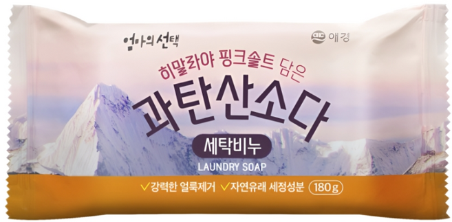 엄마의선택 핑크솔트 과탄산소다 세탁비누, 180g, 2개