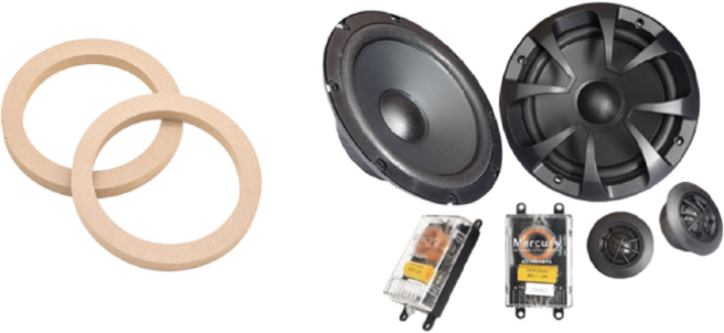 머큐리스피커 6.5인치(161A)-4옴 2WAY 멀티 컴퍼넌트 차량용 오토바이 자동차 튜닝 고출력 스피커-좌/우 2개 1셋트, 6.5인치 아대