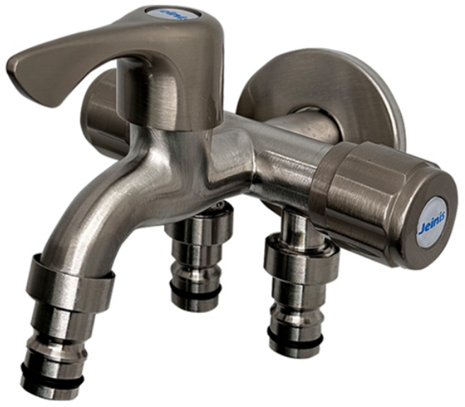 KC인증 고급 세갈래 수도꼭지 세탁기용 커플링 양갈래 두갈래 꼭지 SUS 304 스텐레스, 1개