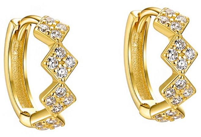 NABIYA 작은 릉형 은침 원터치 여성 링 귀걸이