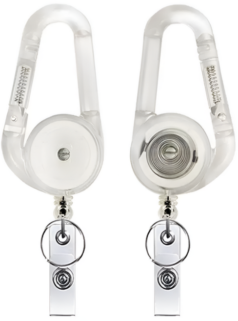 InLoop 카라비너 와이어 키링 사원증 릴홀더, 1개, 투명