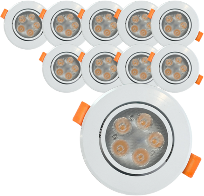 SKD LED 3인치 할로겐 램프 5W (일체형) 각도조절 매입등 매립등, 10개, 전구색(노란빛)