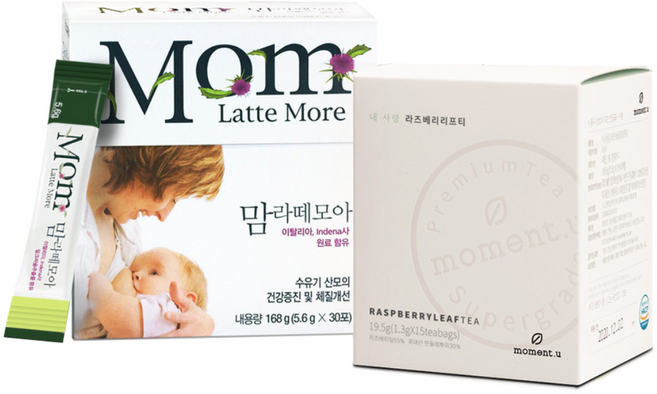 맘라떼모아 5.6g x 30p + 모먼트유 라즈베리 리프티 1.3g x 15p 세트, 1세트